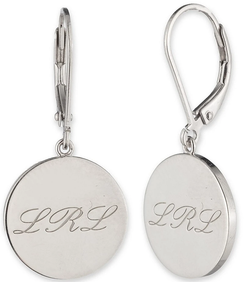 Lauren Ralph Lauren Sterling Silver Script Logo Orbital Earrings