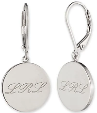 Lauren Ralph Lauren Sterling Silver Script Logo Orbital Earrings
