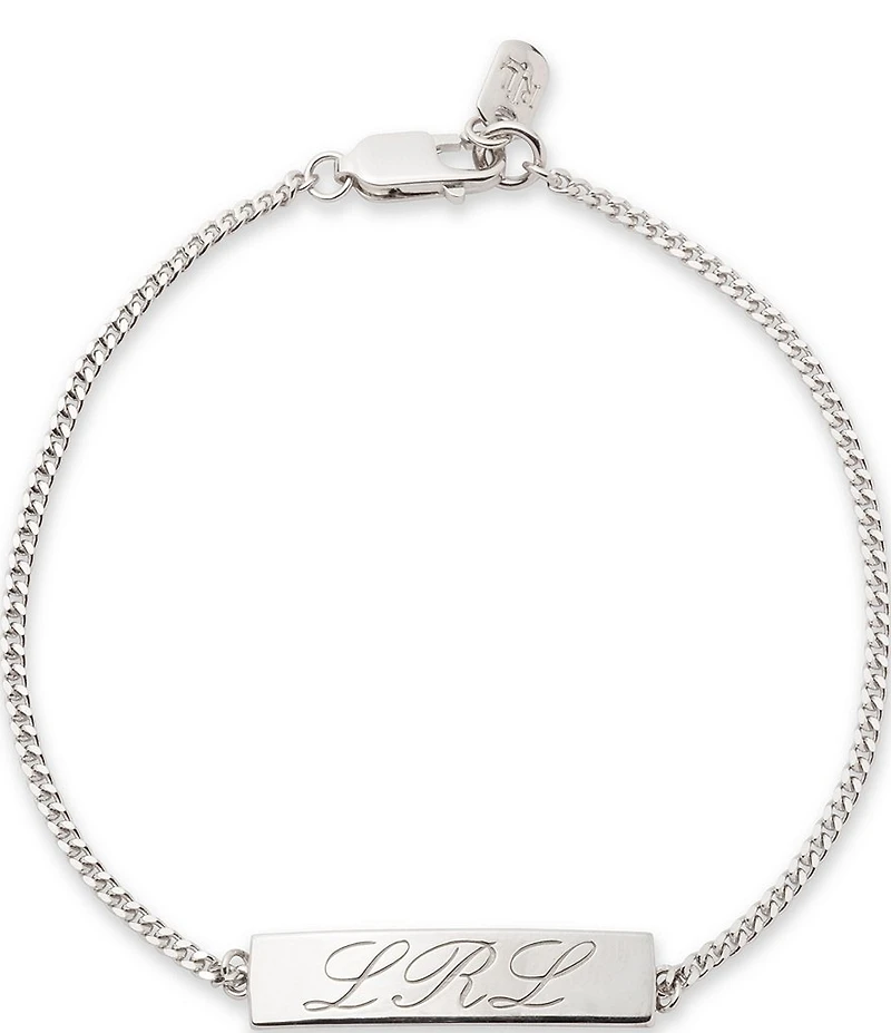 Lauren Ralph Lauren Sterling Silver Script Logo Flex Line Bracelet