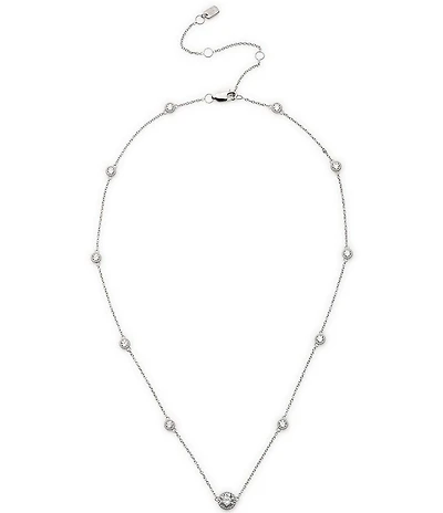 Lauren Ralph Lauren Sterling Silver Stationed CZ Collar Necklace