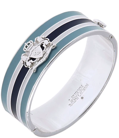 Lauren Ralph Lauren Striped Crest Bangle Bracelet