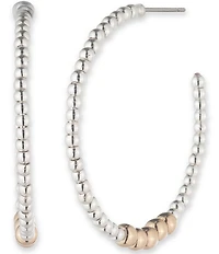 Lauren Ralph Lauren Two Tone Beaded C Hoop Earrings