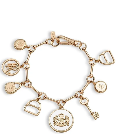 Lauren Ralph Lauren Two Tone Charm Logo Flex Line Bracelet