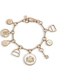 Lauren Ralph Lauren Two Tone Charm Logo Flex Line Bracelet