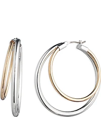 Lauren Ralph Lauren Two Tone Split Hoop Earrings