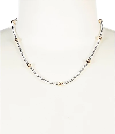 Lauren Ralph Lauren Two Tone Station Beaded Collar Necklace