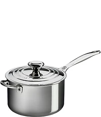 Le Creuset 4-Quart Stainless Steel Saucepan with Lid & Helper Handle