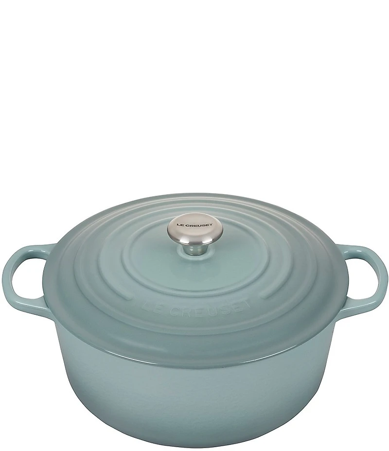 Le Creuset Signature 9-qt Round Dutch Oven with Stainless Steel Knob, Sea Salt