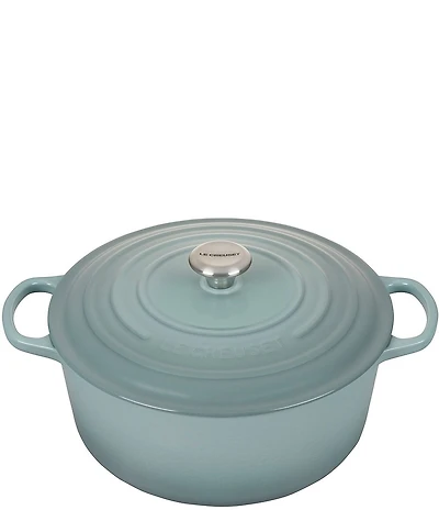 Le Creuset Signature 9-qt Round Dutch Oven with Stainless Steel Knob, Sea Salt