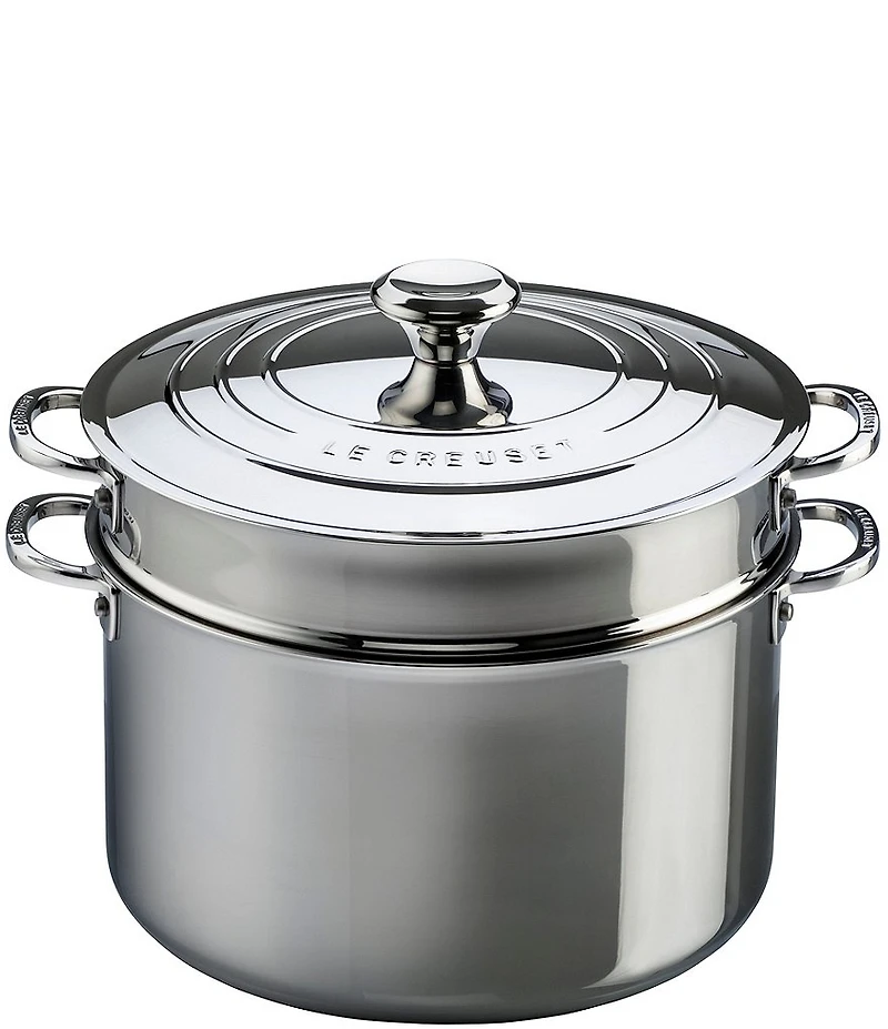 Le Creuset Tri-Ply Stainless Steel 9-Quart Stockpot with Lid and Colander Insert