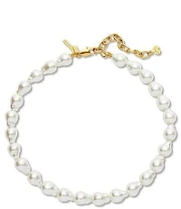 Lele Sadoughi Baroque Pearl Collar Necklace