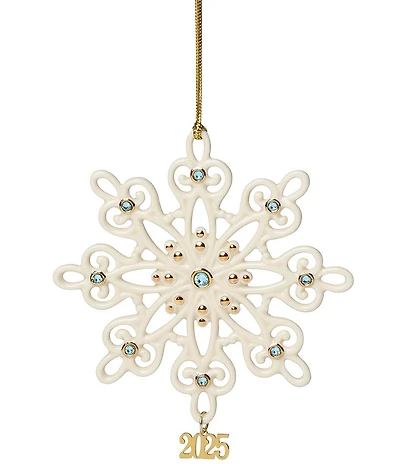 Lenox 2025 Gemmed Snowflake Porcelain Ornament