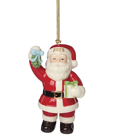 Lenox 2025 Santa with Mistletoe Porcelain Ornament