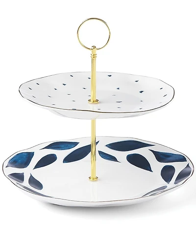 Lenox Blue Bay 2 Tier Dessert Server