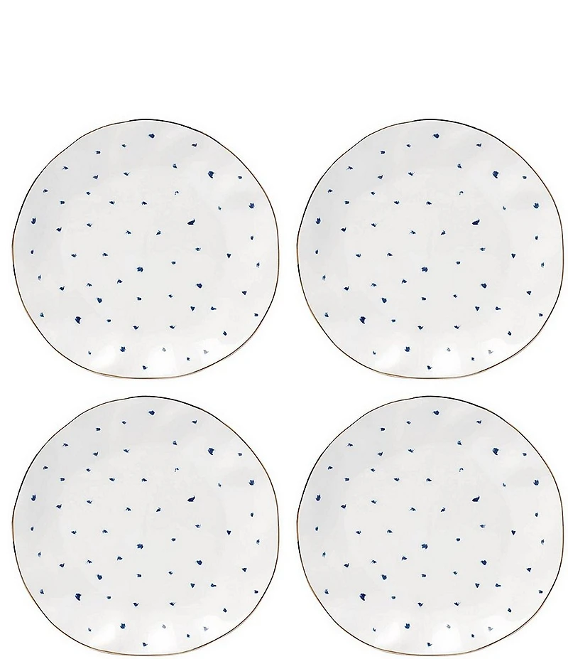 Lenox Blue Bay Dots Dinner Plates, Set of 4