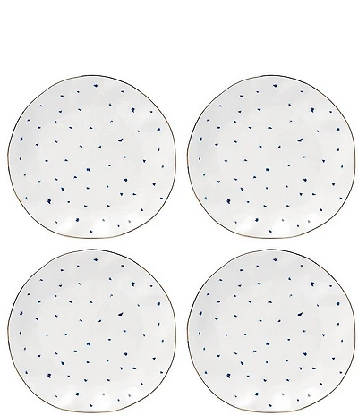Lenox Blue Bay Dots Dinner Plates, Set of 4