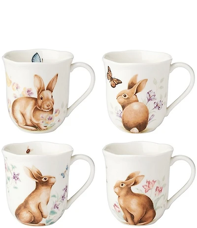 Lenox Butterfly Meadow Bunny Mugs - Set of 4