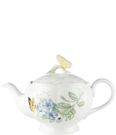 Lenox Butterfly Meadow Floral Porcelain Teapot