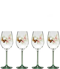 Lenox Butterfly Meadow Wine Glasses, Set of 4