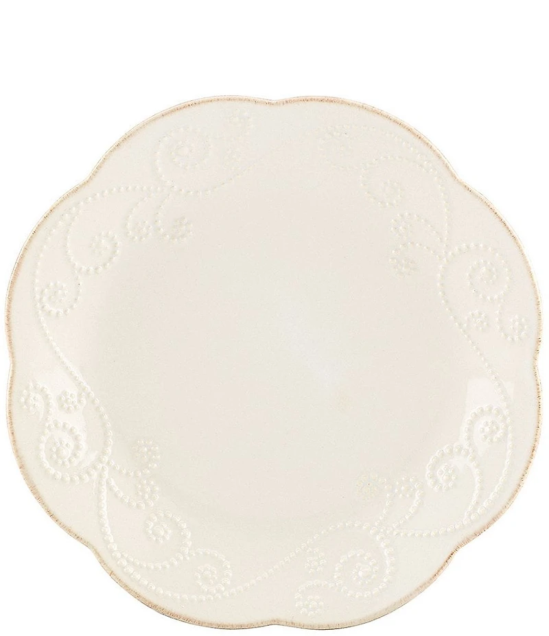Lenox 4-Piece French Perle Scalloped Stoneware Dessert Plate Set