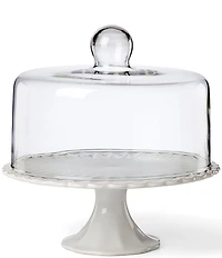 Lenox French Perle White Cake Plate with Dome