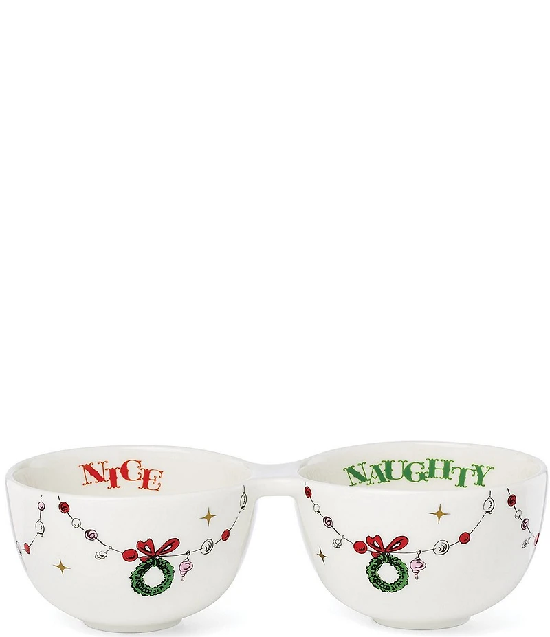 Lenox Merry Grinchmas Collection Naughty or Nice Double Dip Bowl