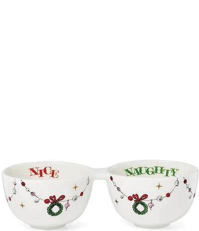 Lenox Merry Grinchmas Collection Naughty or Nice Double Dip Bowl