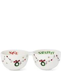 Lenox Merry Grinchmas Collection Naughty or Nice Double Dip Bowl
