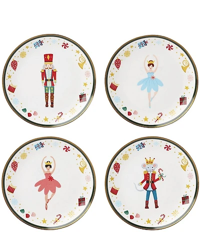 Lenox Nutcracker Ballet Collection Tidbit Assorted Plates, Set of 4