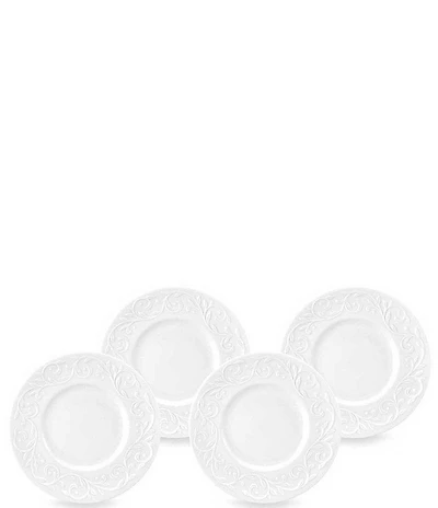 Lenox Opal Innocence Carved 4-piece 7#double; Dessert Plate Set