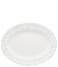 Lenox Opal Innocence Carved Scroll Porcelain Oval Platter