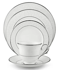 Lenox Opal Innocence Vine & Pearl Platinum Opalescent Bone China 5-Piece Place Setting