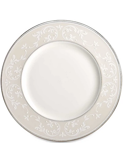 Lenox Opal Innocence Vine & Pearl Platinum Opalescent Bone China Accent Salad Plate