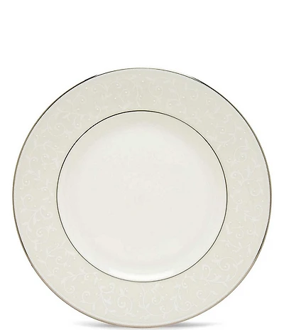Lenox Opal Innocence Vine & Pearl Platinum Opalescent Bone China Dinner Plate