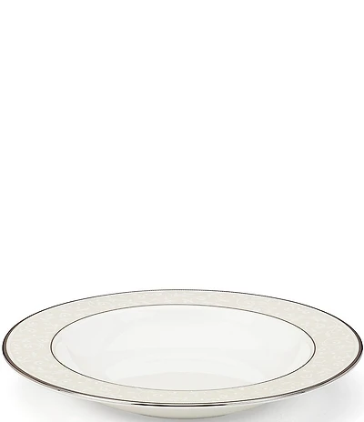 Lenox Opal Innocence Vine & Pearl Platinum Opalescent Bone China Rim Soup Bowl