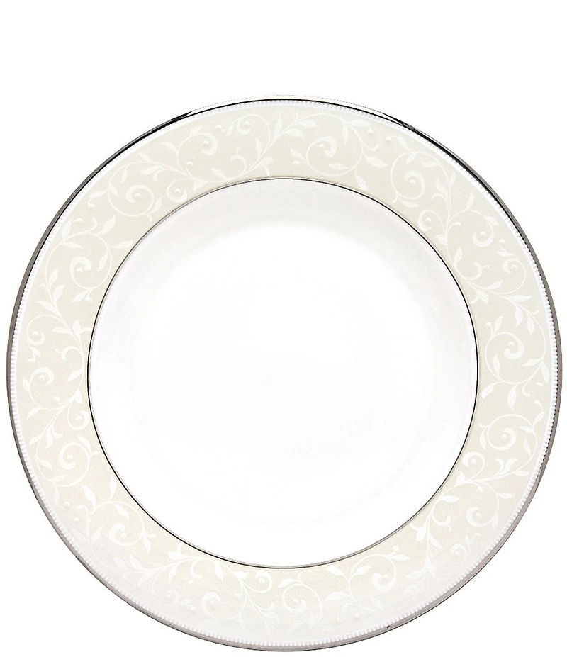 Lenox Opal Innocence Vine & Pearl Platinum Opalescent Bone China Salad Plate