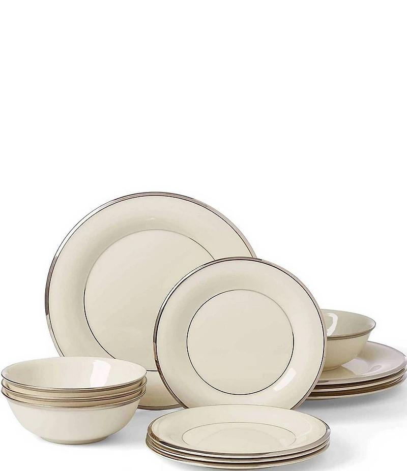Lenox Solitaire 12-Piece Dinnerware Set, Service for 4