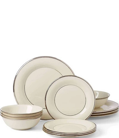 Lenox Solitaire 12-Piece Dinnerware Set, Service for 4
