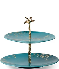 Lenox Sprig & Vine Turquoise Two Tiered Server