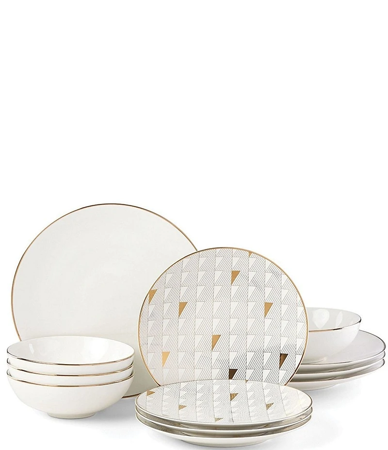 Lenox Trianna White 12-Piece Dinnerware Set