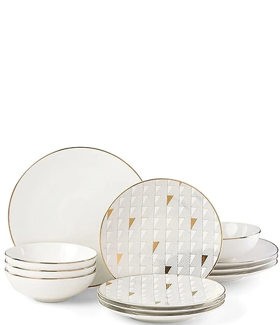 Lenox Trianna White 12-Piece Dinnerware Set