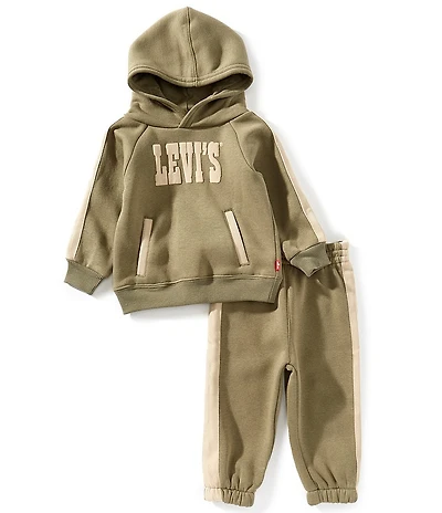 Levi's® Baby Boys Long Sleeve Fleece Sweatshirt & Matching Fleece Jogger Pants Set