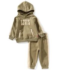 Levi's® Baby Boys Long Sleeve Fleece Sweatshirt & Matching Fleece Jogger Pants Set