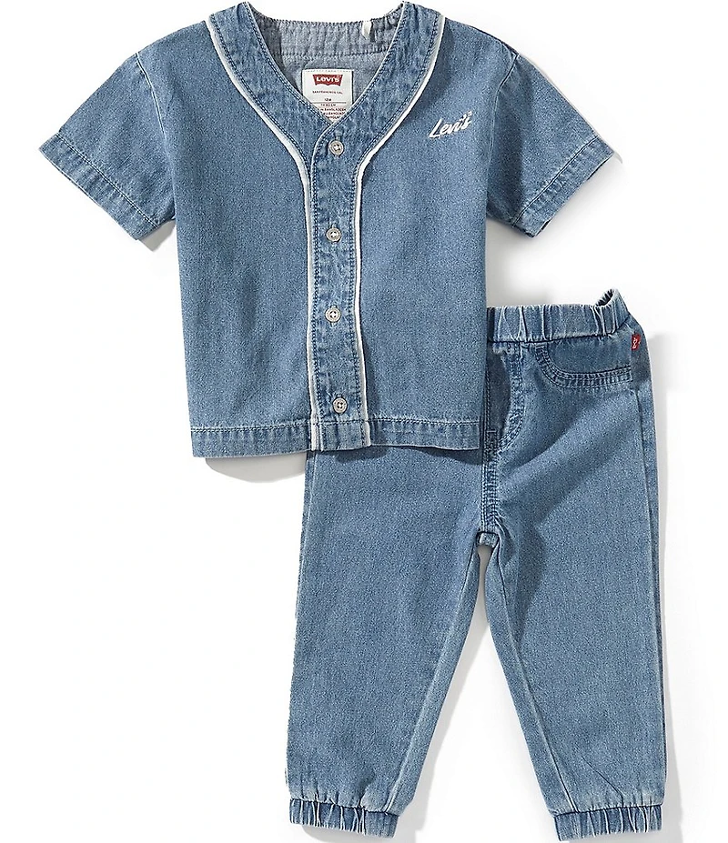 Levi's Baby Boys Short Sleeve Baseball Cardigan & Pants 2-Piece Set