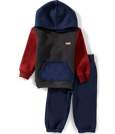 Levi's® Baby Girls Colorblock Pullover Hoodie and Jogger Pants 2-Piece Set