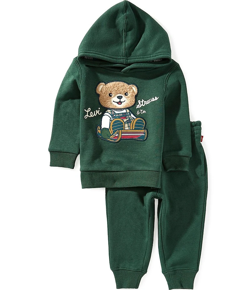 Levi's® Baby Boys Bear Applique Pullover Hoodie and Jogger Pants 2-Piece Set