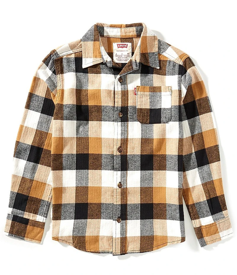 Levi's® Big Boys Long Sleeve Buffalo Checked Flannel Shirt