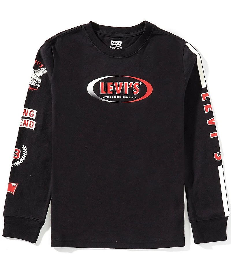 Levi's® Big Boys Long Stripe Sleeve Racing T-Shirt