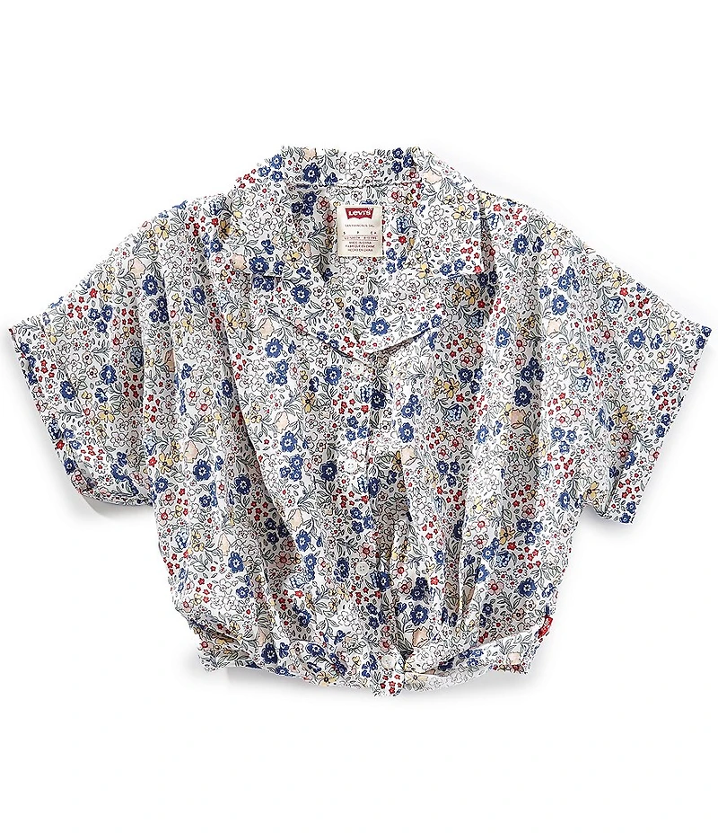 Levi's® Big Girls Short-Sleeve Floral-Printed Woven Shirt