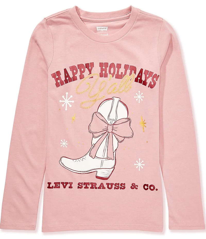 Levi's® Big Girls Boot Graphic Long Sleeve Top